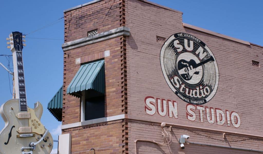 The side of a brick building in Tennessee proudly boasts that inside is Memphis’ own Sun Studio