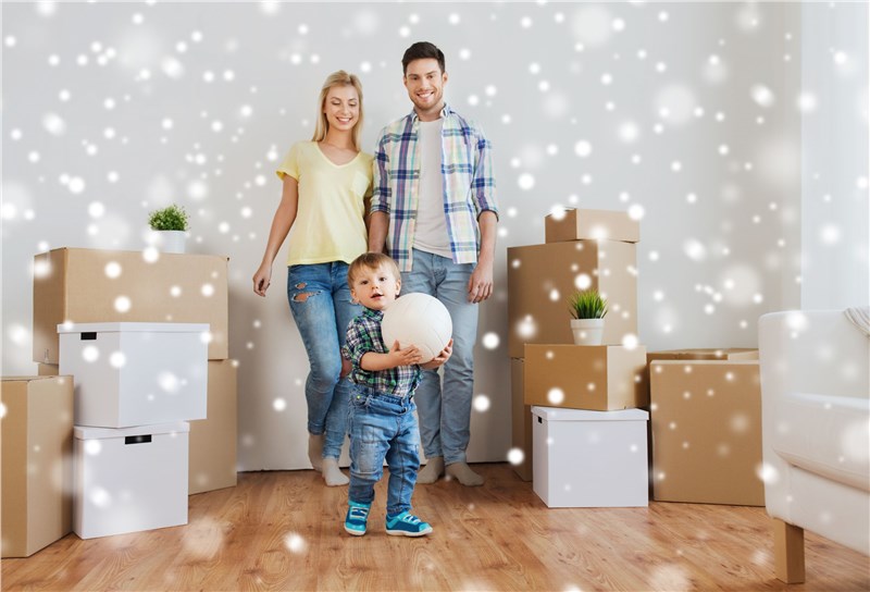happy family moving