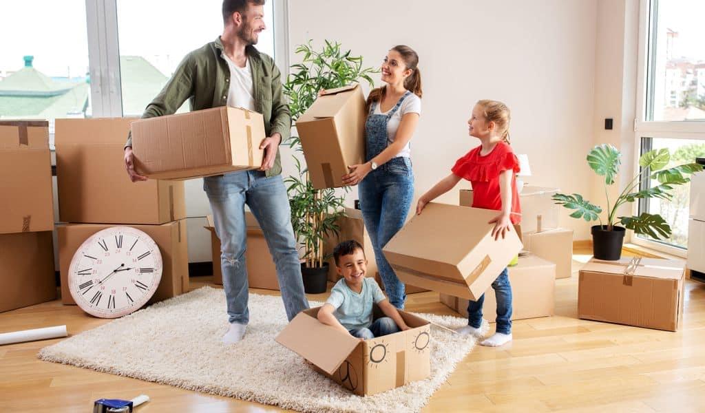 A family who have just moved to their new home