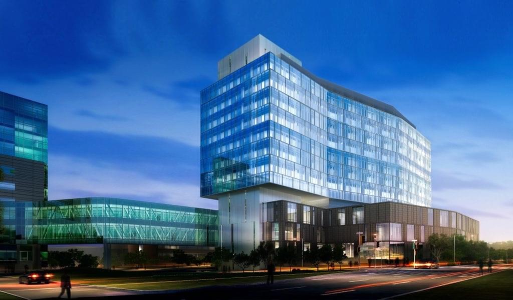 Image of the entire building of The University of Kansas Hospital