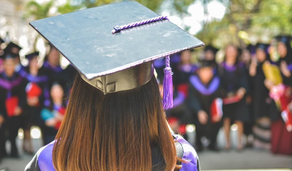 Girl about to give a graduation speech