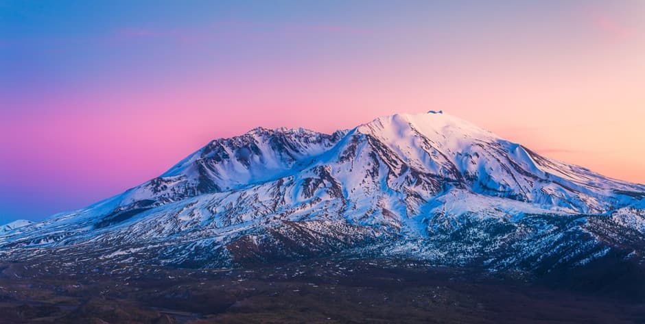 Picturesque Mount St. Helens during sunset