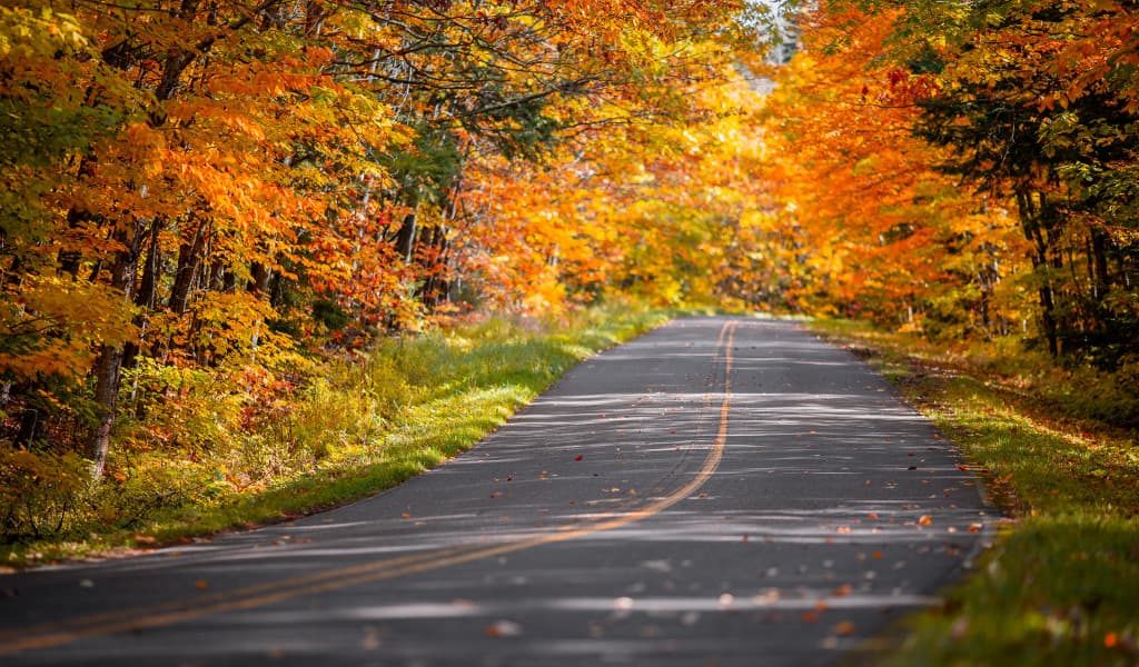 A route leading to the Porcupine Moutains