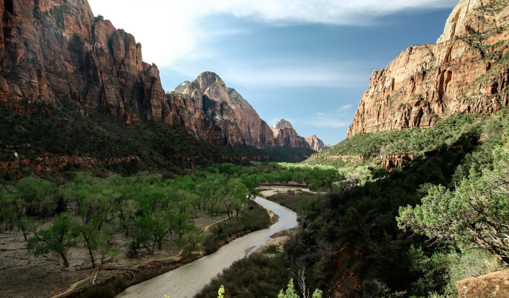 The beautiful view of nature in Zion National Park